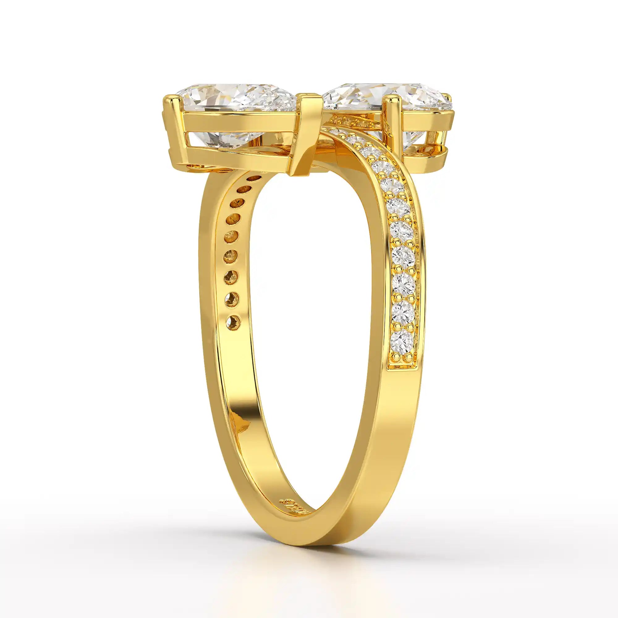 1.55 CT Pear Cut Ring with Round Cut Side Diamonds