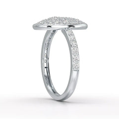 1 CT Pear Shaped Pave Ring with Round Diamonds