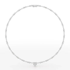 12.54 CT Heart Cut Lab Diamond Tennis Necklace Jama Jewels