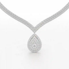 23.54 CT 2 Layered Necklace with Round Lab Diamonds