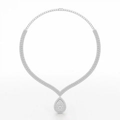 23.54 CT 2 Layered Necklace with Round Lab Diamonds