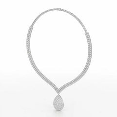 23.54 CT 2 Layered Necklace with Round Lab Diamonds