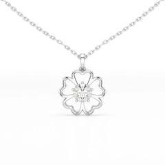 0.65 CT Heart Shape Pave Setting Pendant With Round Cut Lab Diamonds