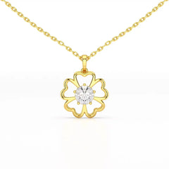 0.65 CT Heart Shape Pave Setting Pendant With Round Cut Lab Diamonds