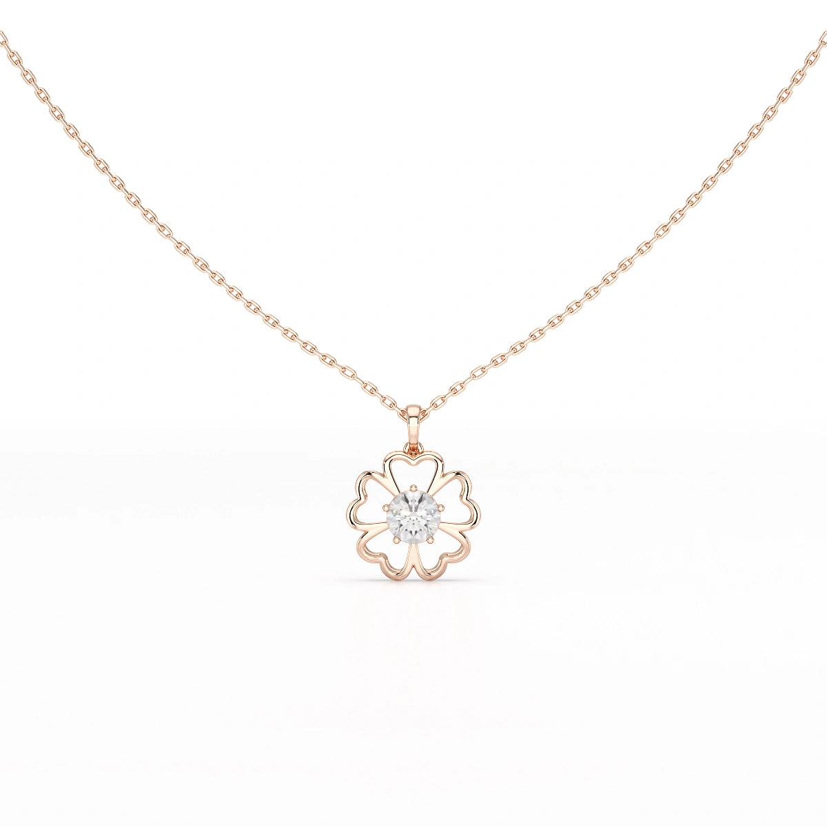 0.65 CT Heart Shape Pave Setting Pendant With Round Cut Lab Diamonds