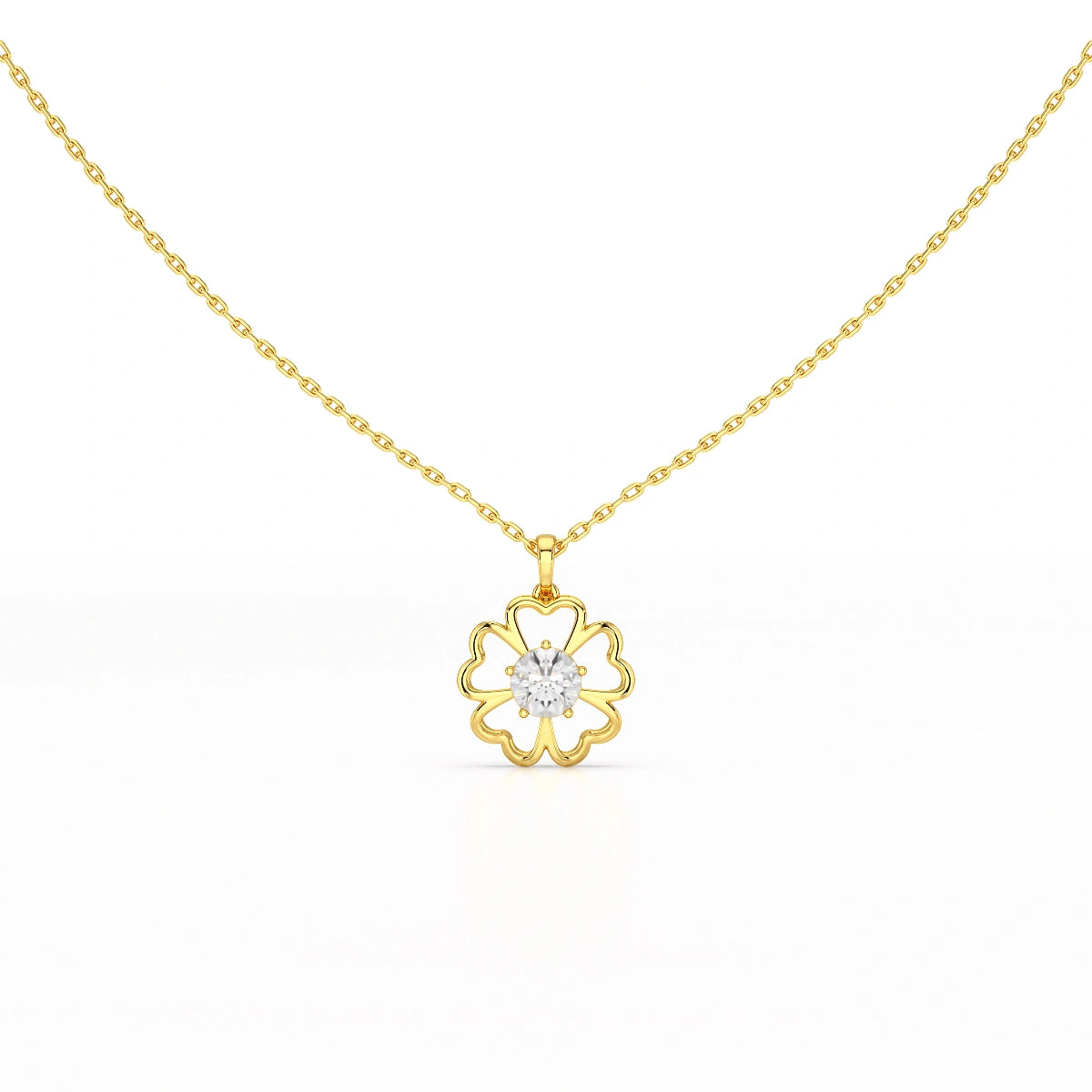 0.65 CT Heart Shape Pave Setting Pendant With Round Cut Lab Diamonds