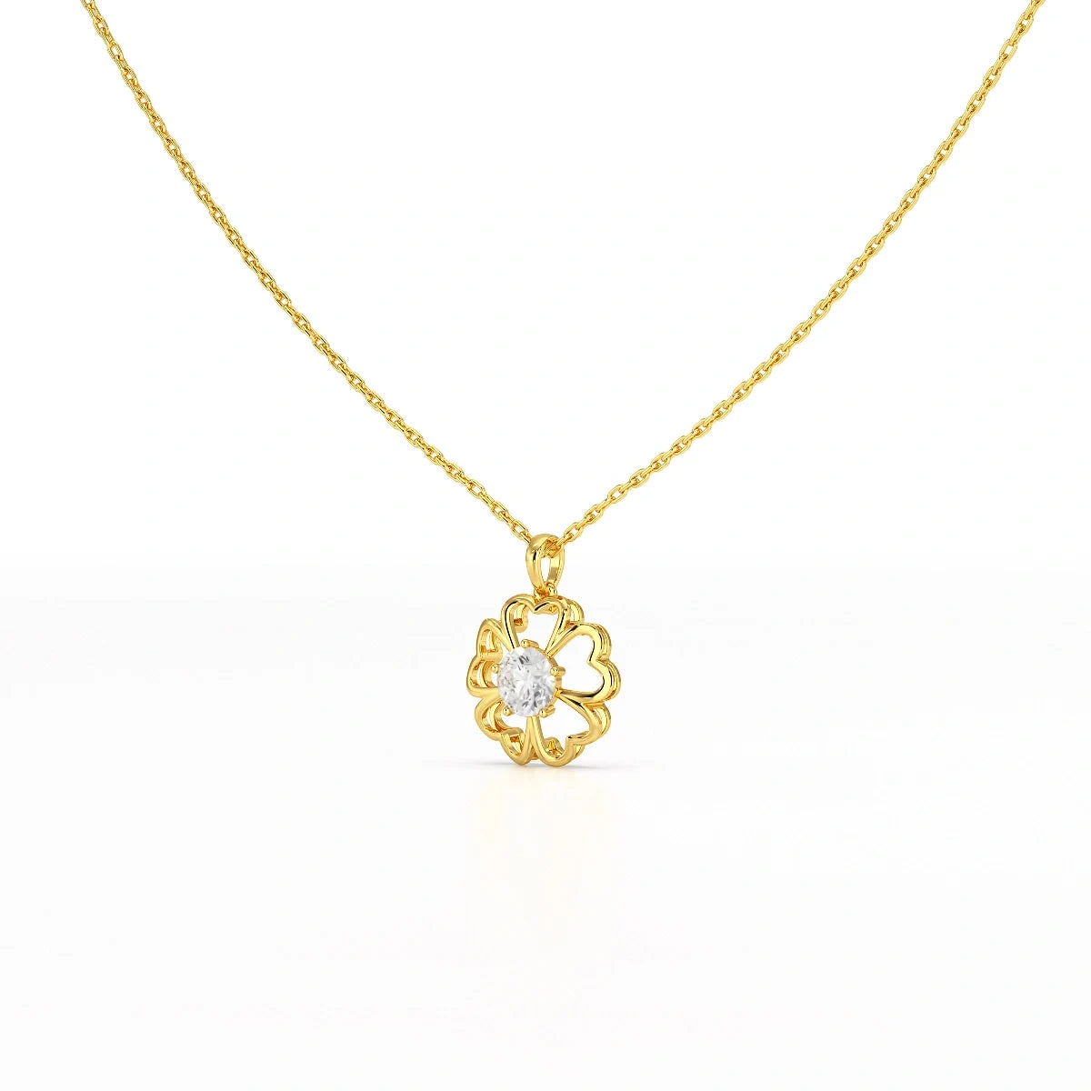 0.65 CT Heart Shape Pave Setting Pendant With Round Cut Lab Diamonds