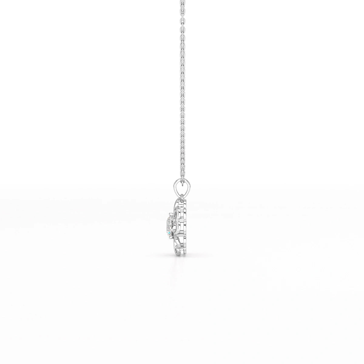 0.65 CT Heart Shape Pave Setting Pendant With Round Cut Lab Diamonds