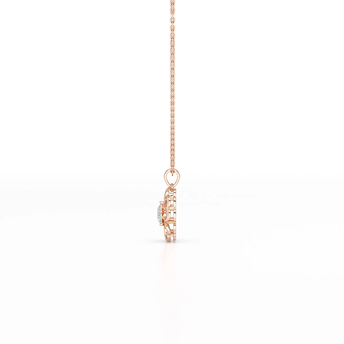 0.65 CT Heart Shape Pave Setting Pendant With Round Cut Lab Diamonds