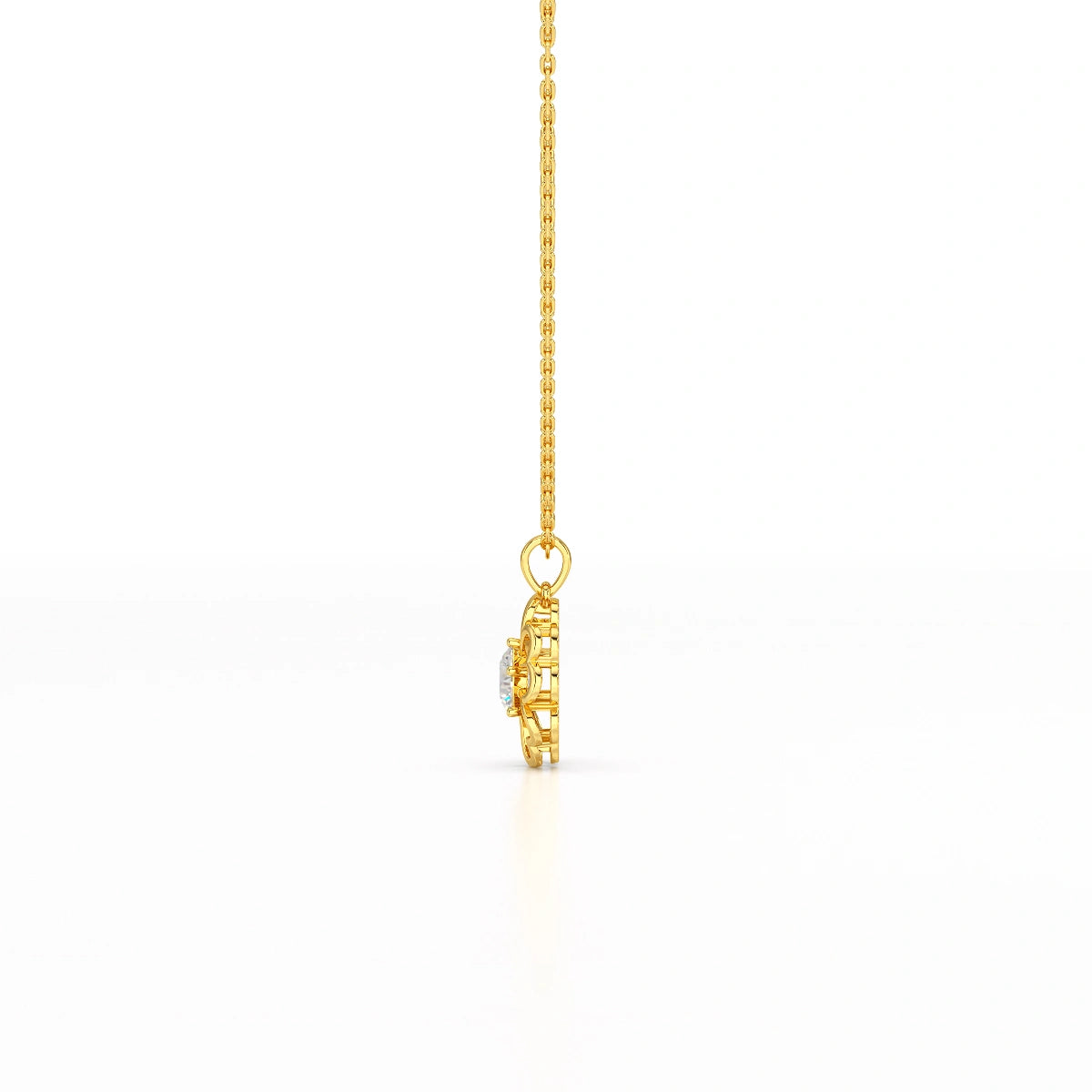 0.65 CT Heart Shape Pave Setting Pendant With Round Cut Lab Diamonds