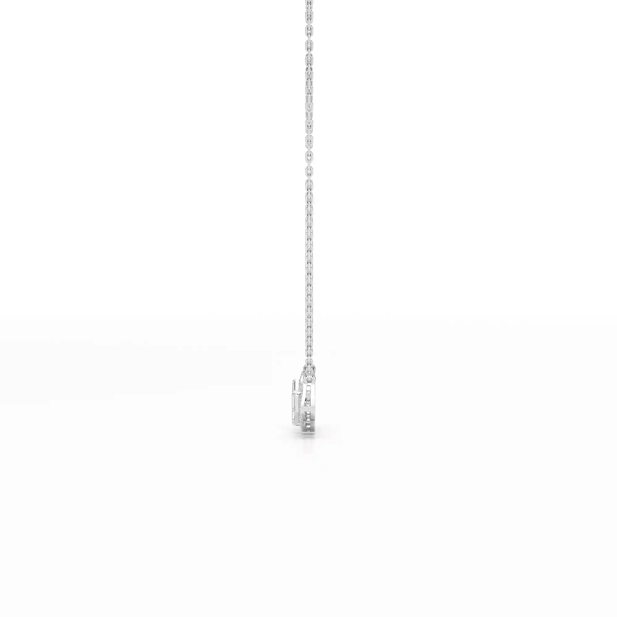 0.45 CT Baguette & Round Cut Diamond Chain Pendant