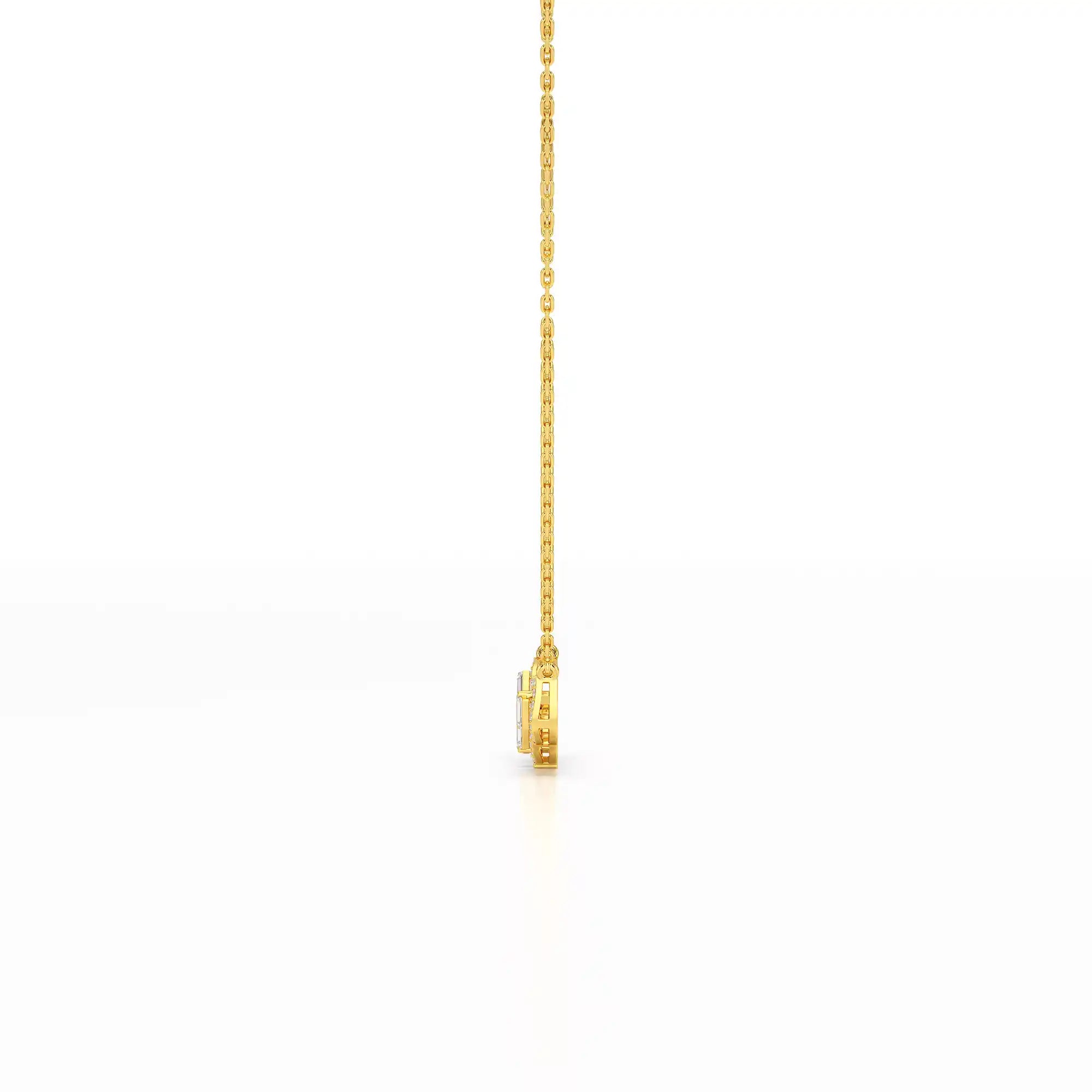0.45 CT Baguette & Round Cut Diamond Chain Pendant