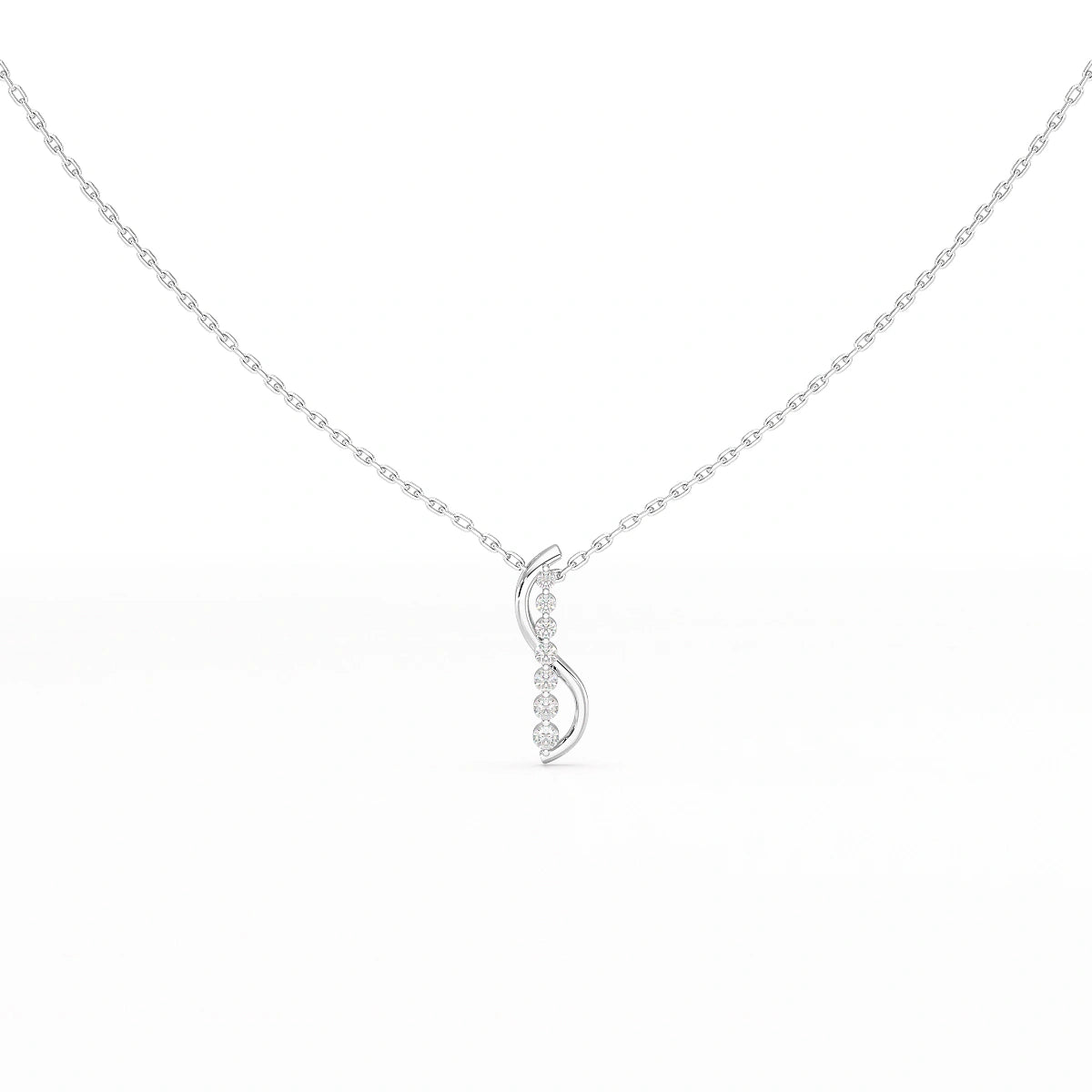 0.15 CT Round Cut Lab Diamond Swirl Pendant