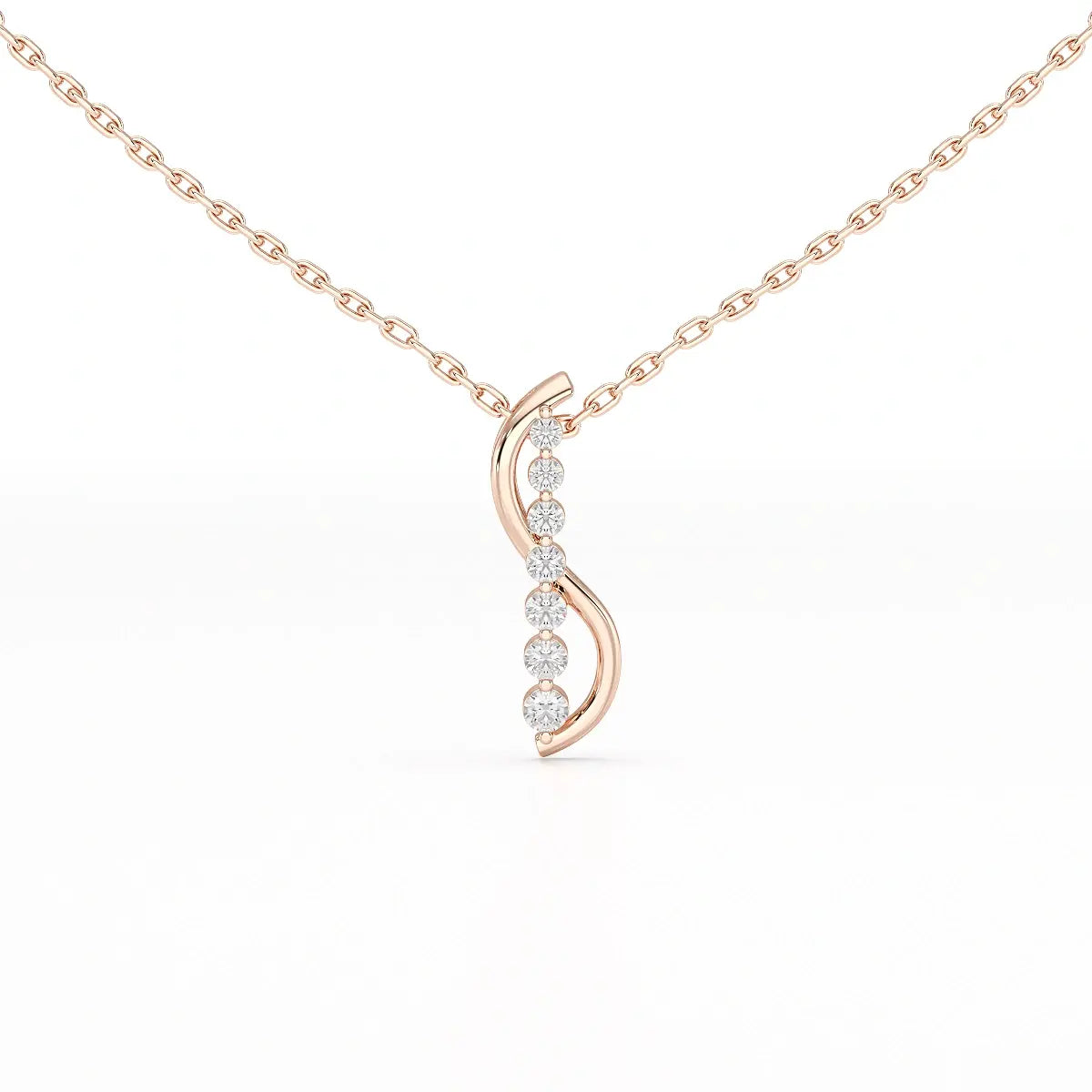 0.15 CT Round Cut Lab Diamond Swirl Pendant