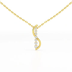 0.15 CT Round Cut Lab Diamond Swirl Pendant
