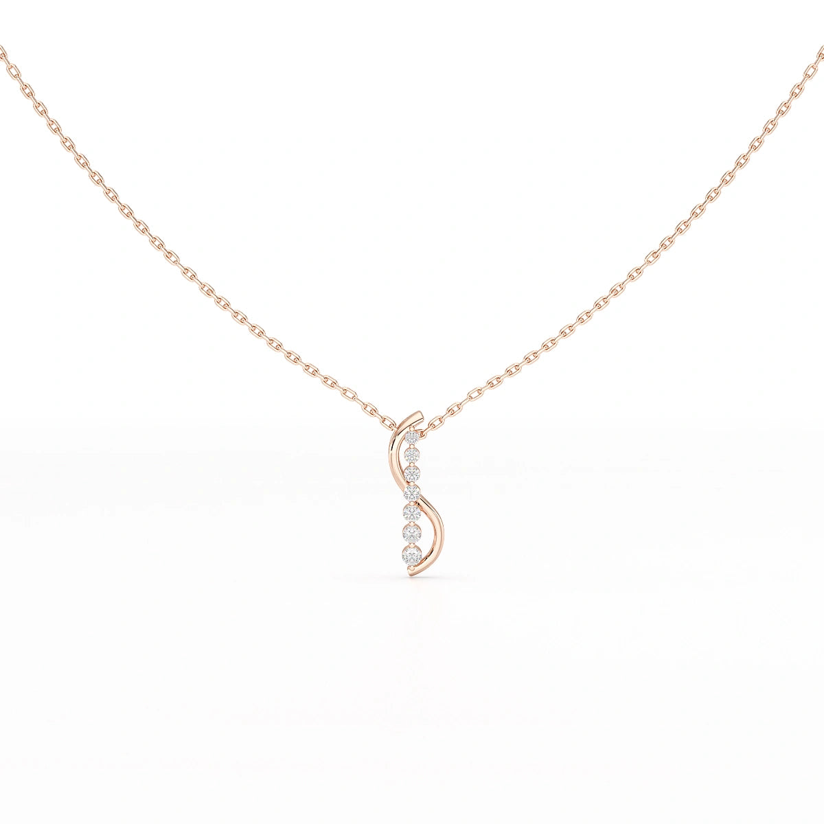 0.15 CT Round Cut Lab Diamond Swirl Pendant