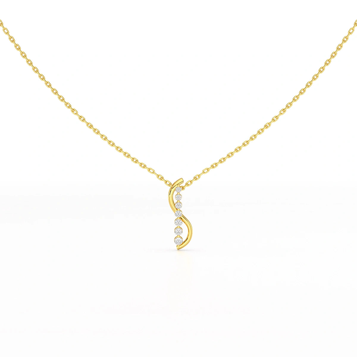 0.15 CT Round Cut Lab Diamond Swirl Pendant
