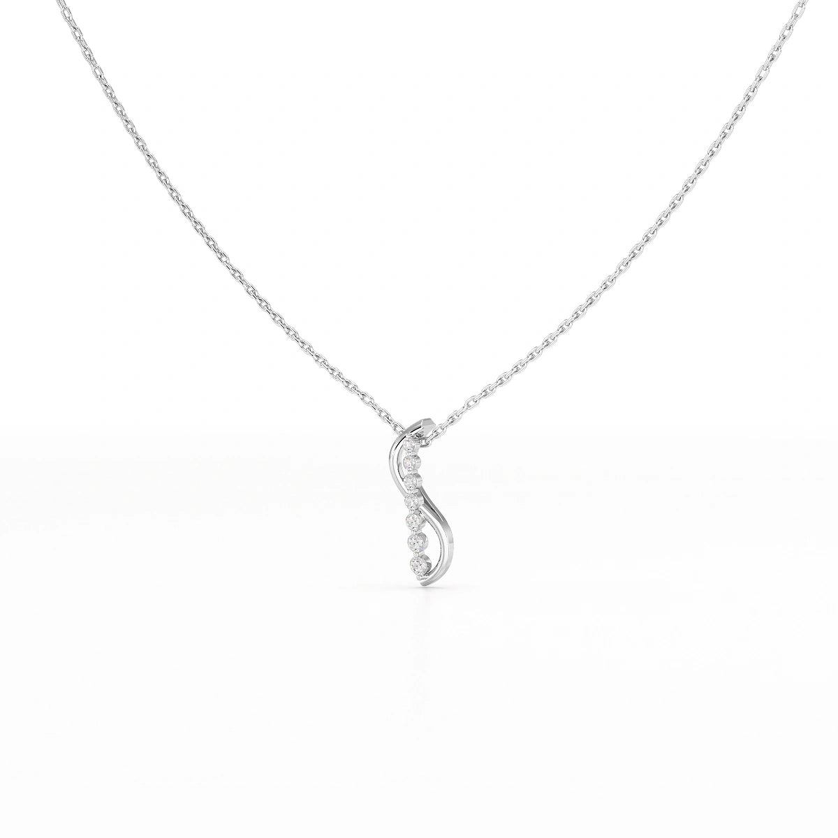 0.15 CT Round Cut Lab Diamond Swirl Pendant