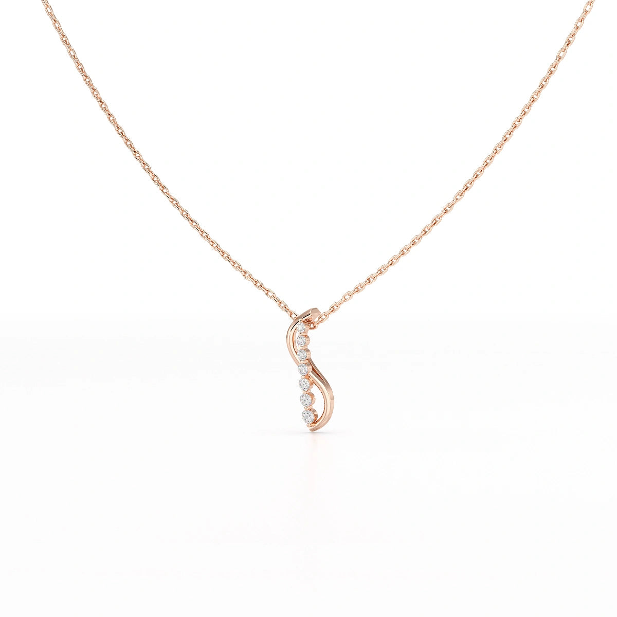 0.15 CT Round Cut Lab Diamond Swirl Pendant