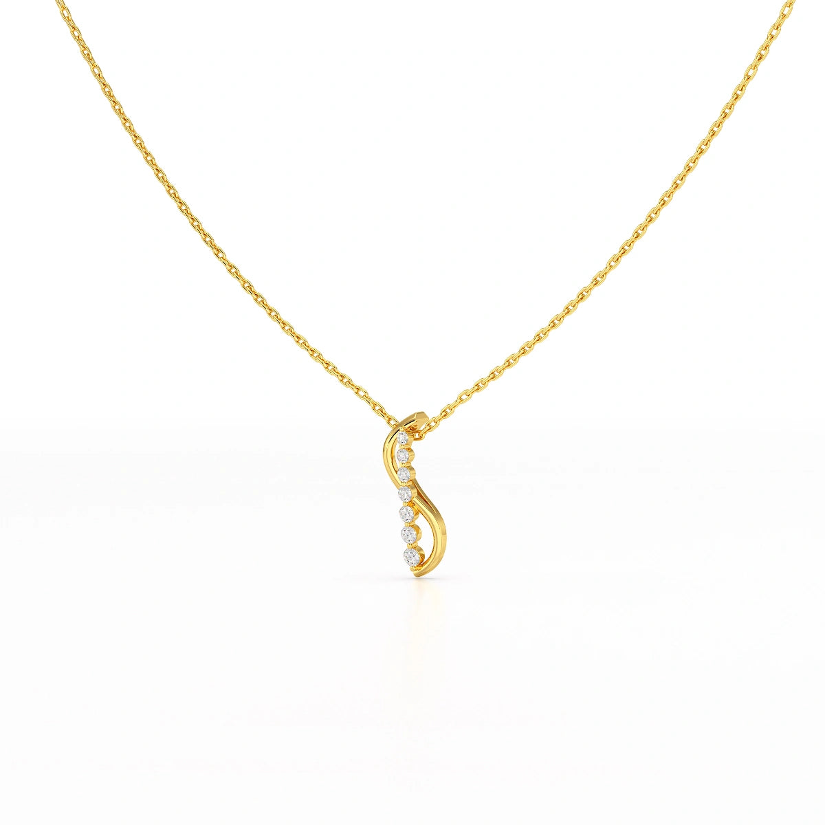 0.15 CT Round Cut Lab Diamond Swirl Pendant