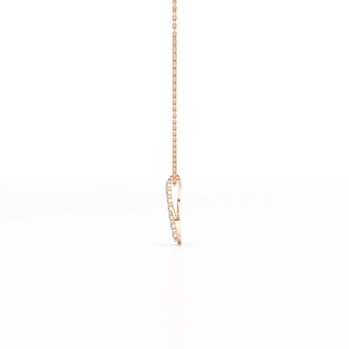 0.15 CT Round Cut Lab Diamond Swirl Pendant