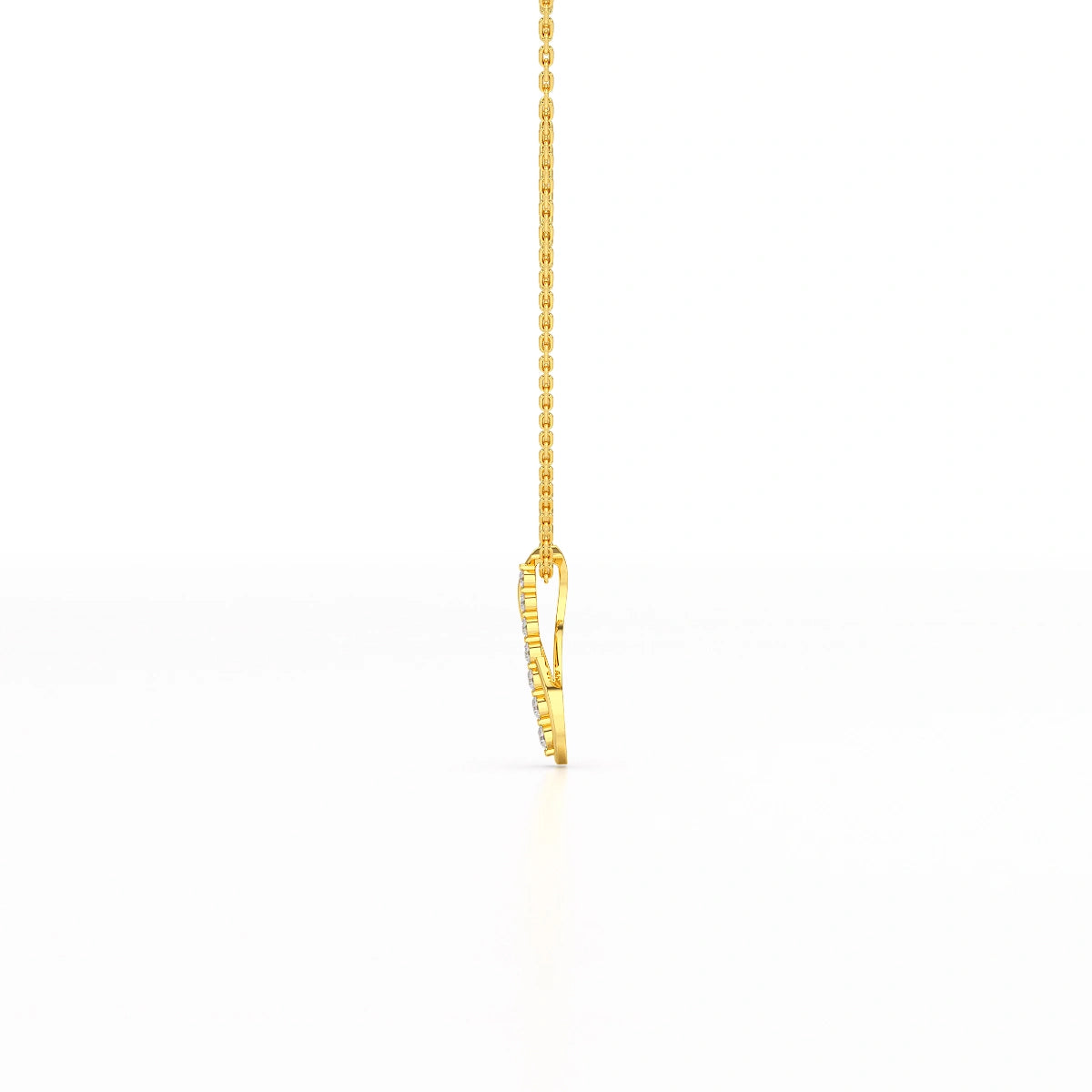 0.15 CT Round Cut Lab Diamond Swirl Pendant