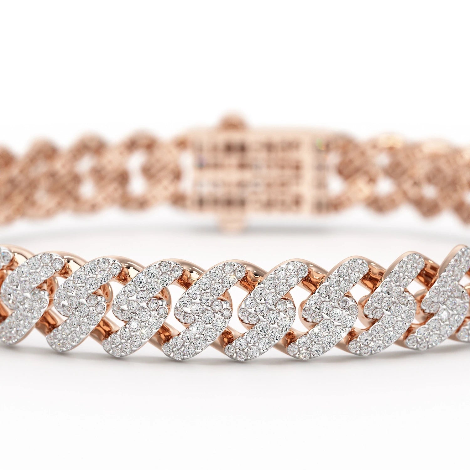4.66 CT Round Cut Men's Cuban Bracelet
