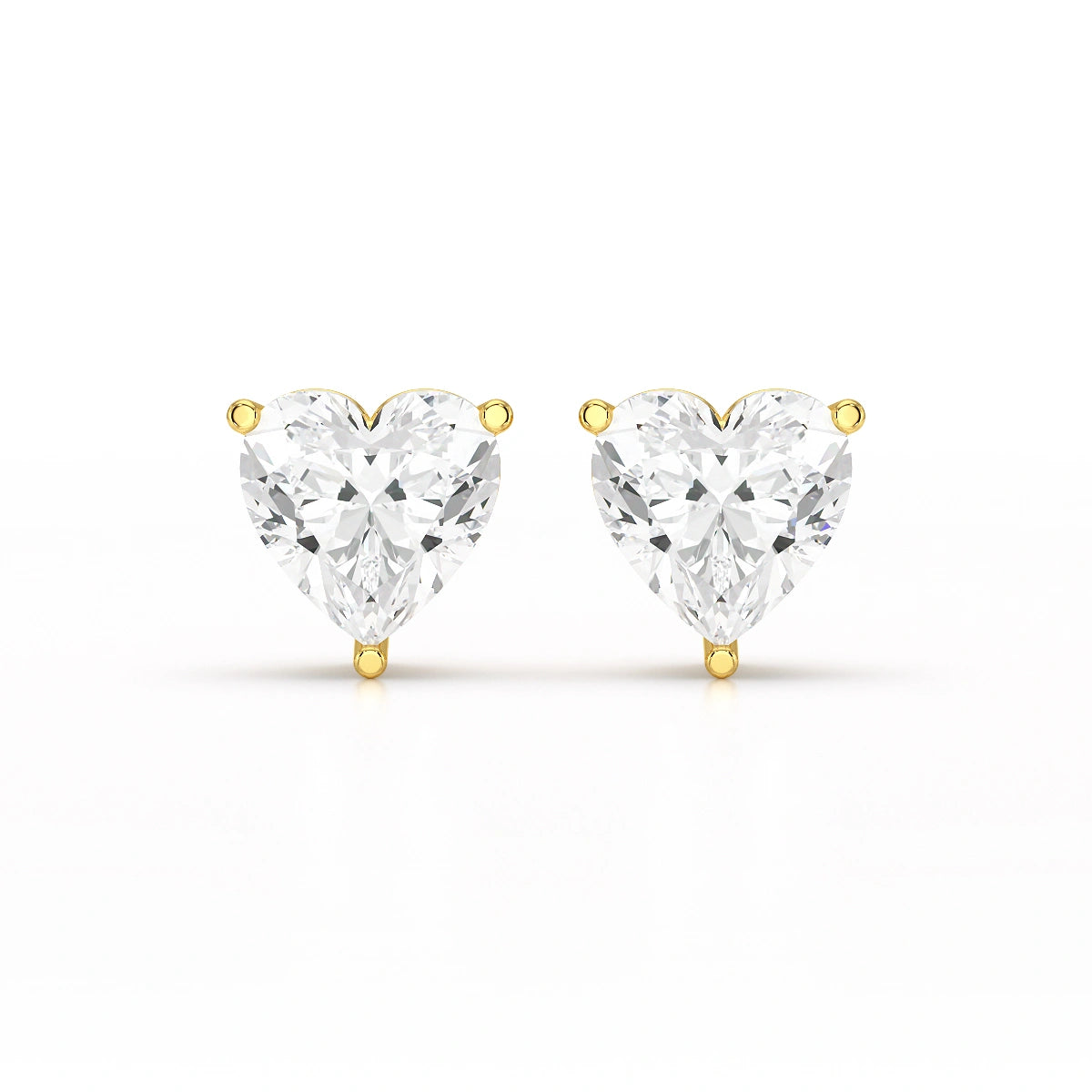 Heart Shape Solitaire Lab Diamond Stud Earrings