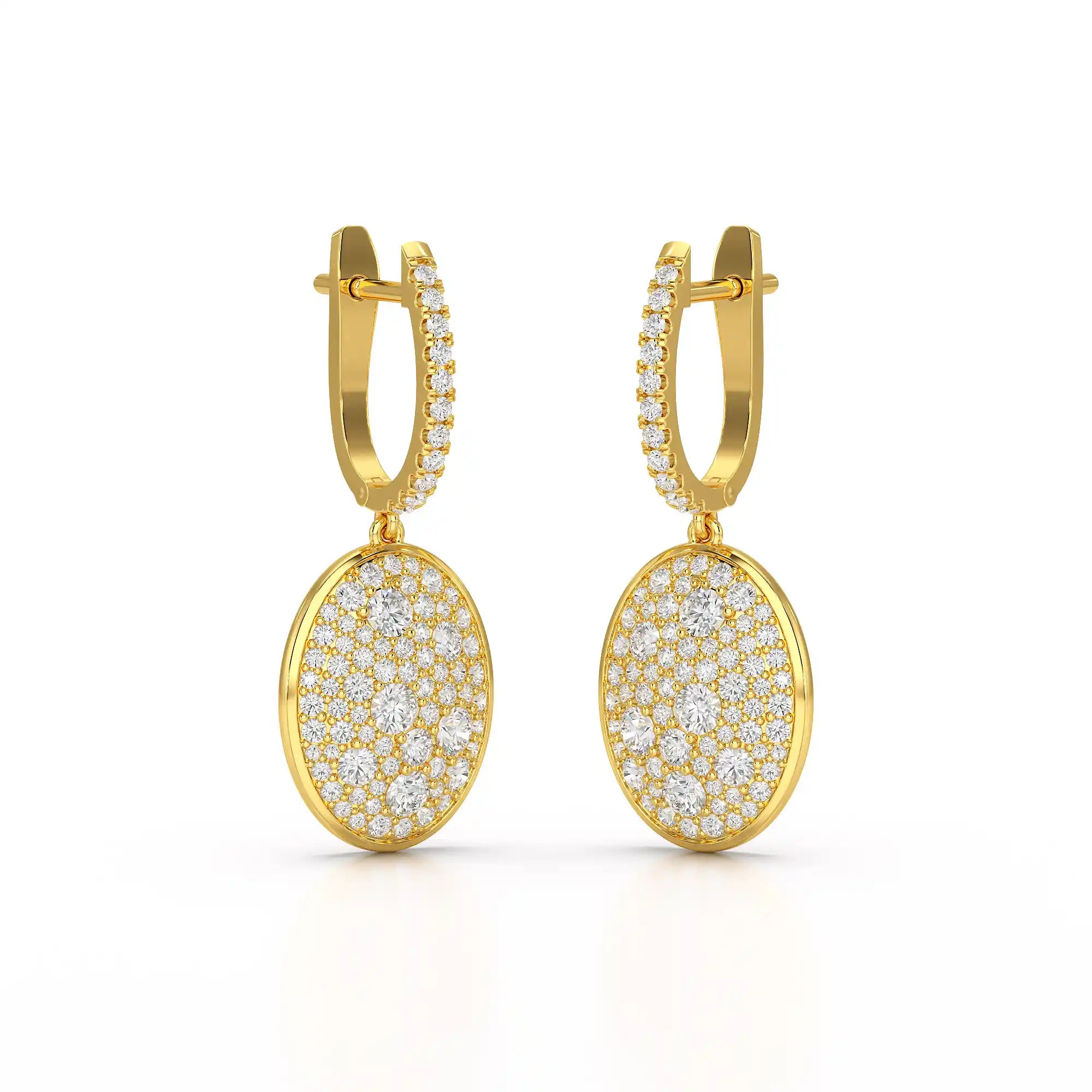 1.70 CT Round Cut Diamond Hoop Earring