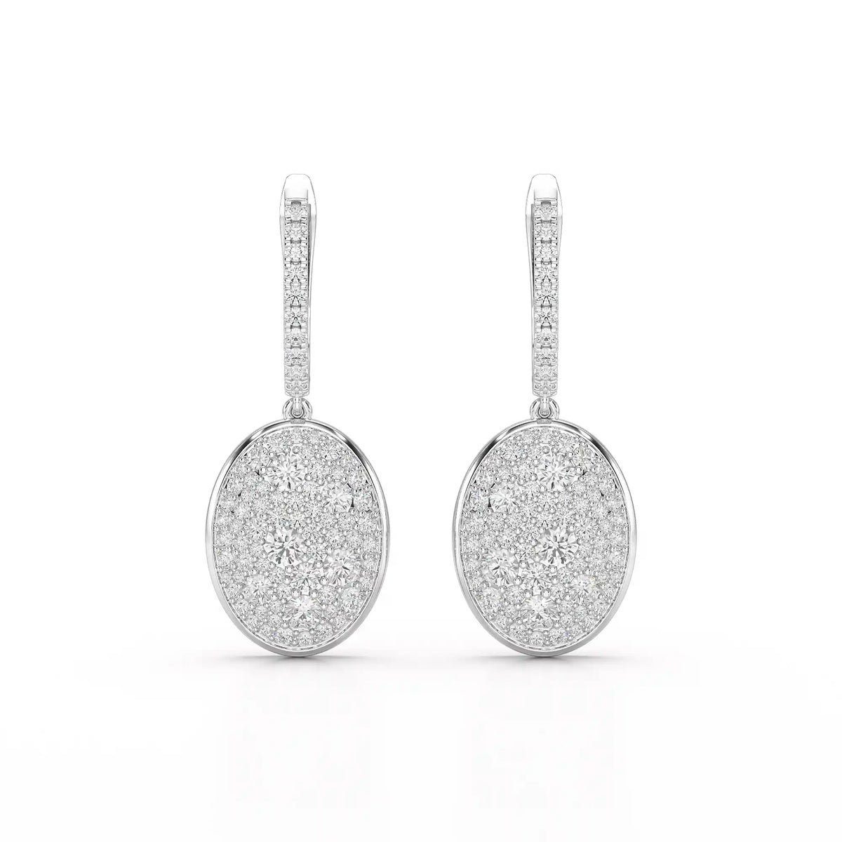 1.70 CT Round Cut Diamond Hoop Earring