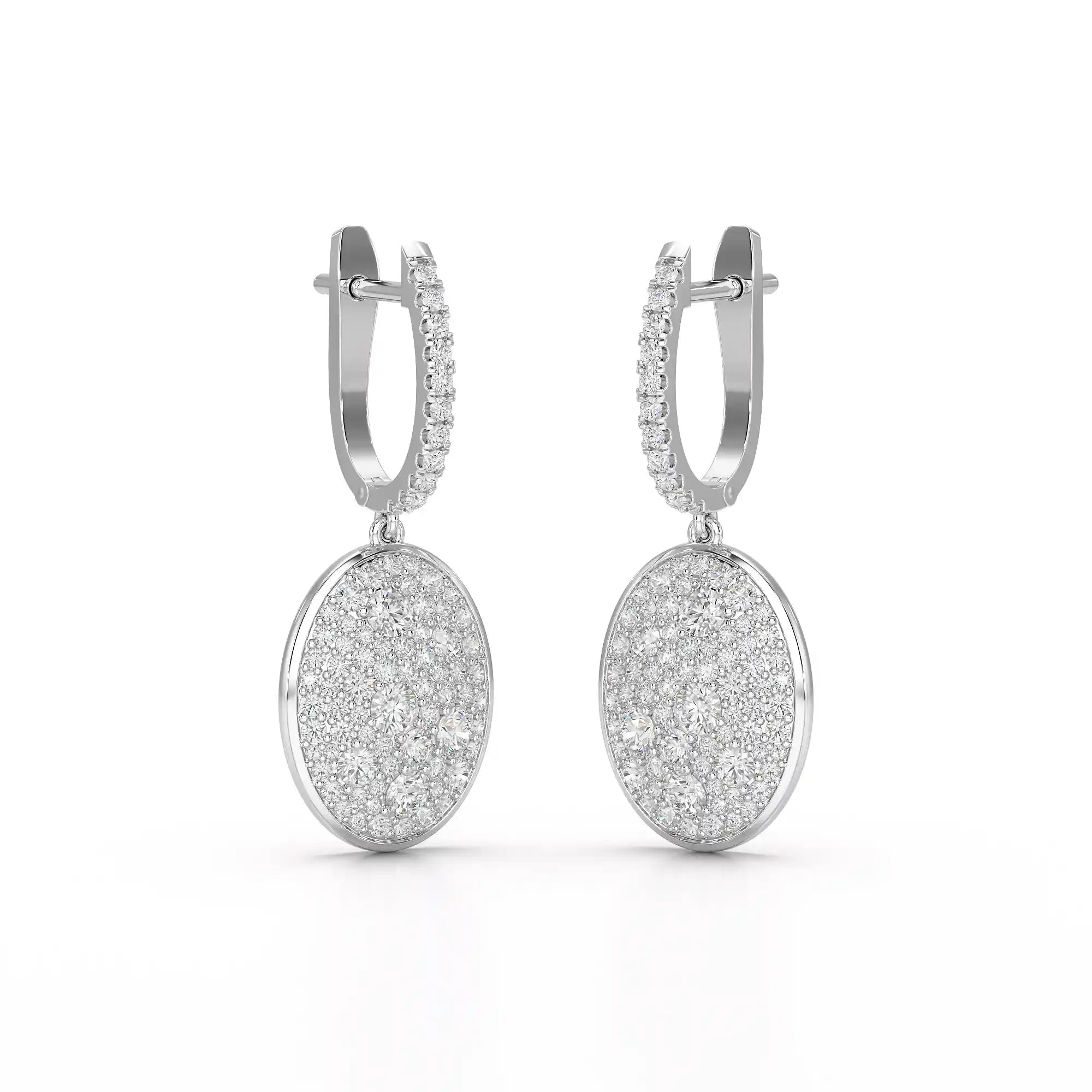 1.70 CT Round Cut Diamond Hoop Earring