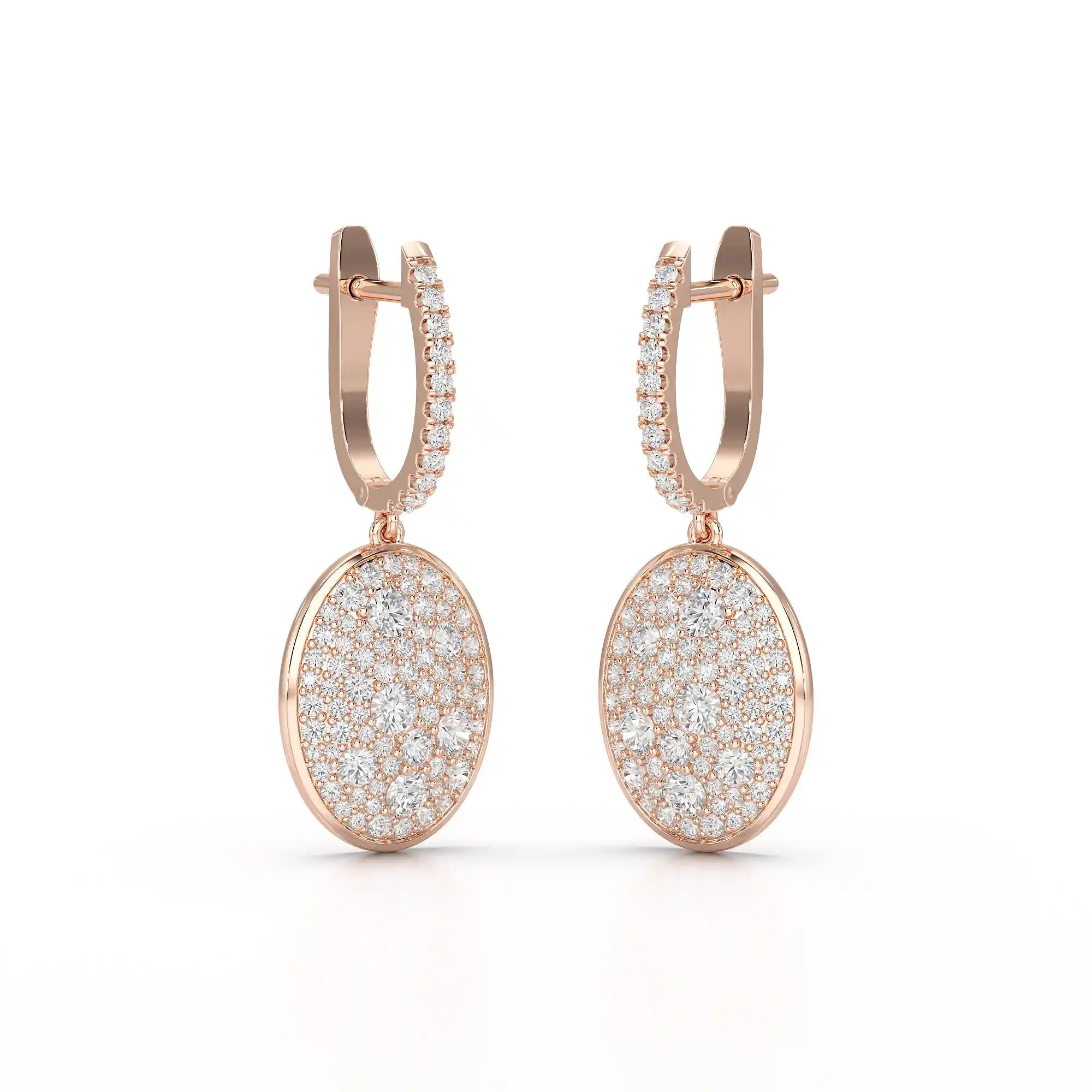 1.70 CT Round Cut Diamond Hoop Earring