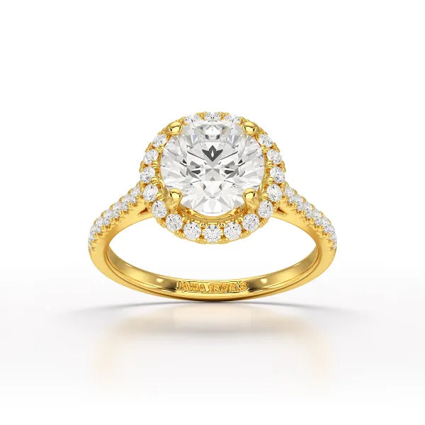 Halo Lab Grown Diamond 2.60 Carat Wedding Ring - Jama Jewels 