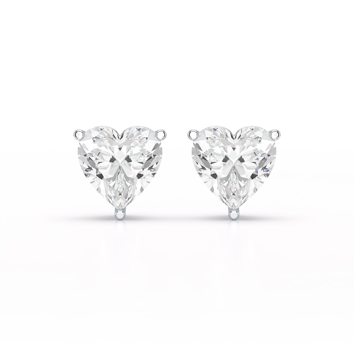 Heart Shape Solitaire Lab Diamond Stud Earrings