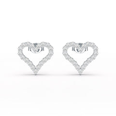 0.56 CT Heart Shaped Lab Diamond Stud Earrings