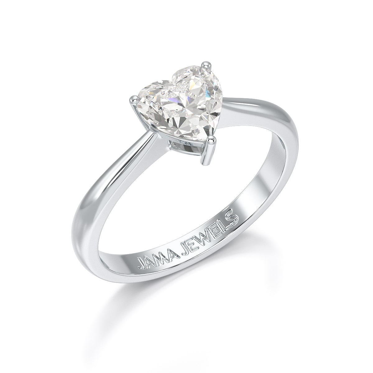 1 Ct Heart Shaped Solitaire Lab Diamond Ring