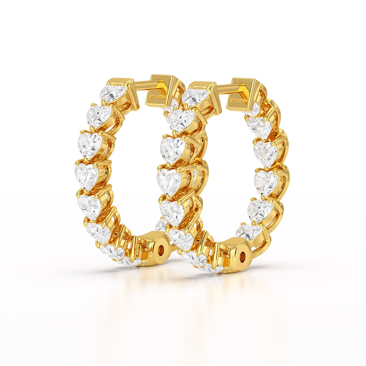 Heart Shaped Lab Grown Diamond Hoop Earrings