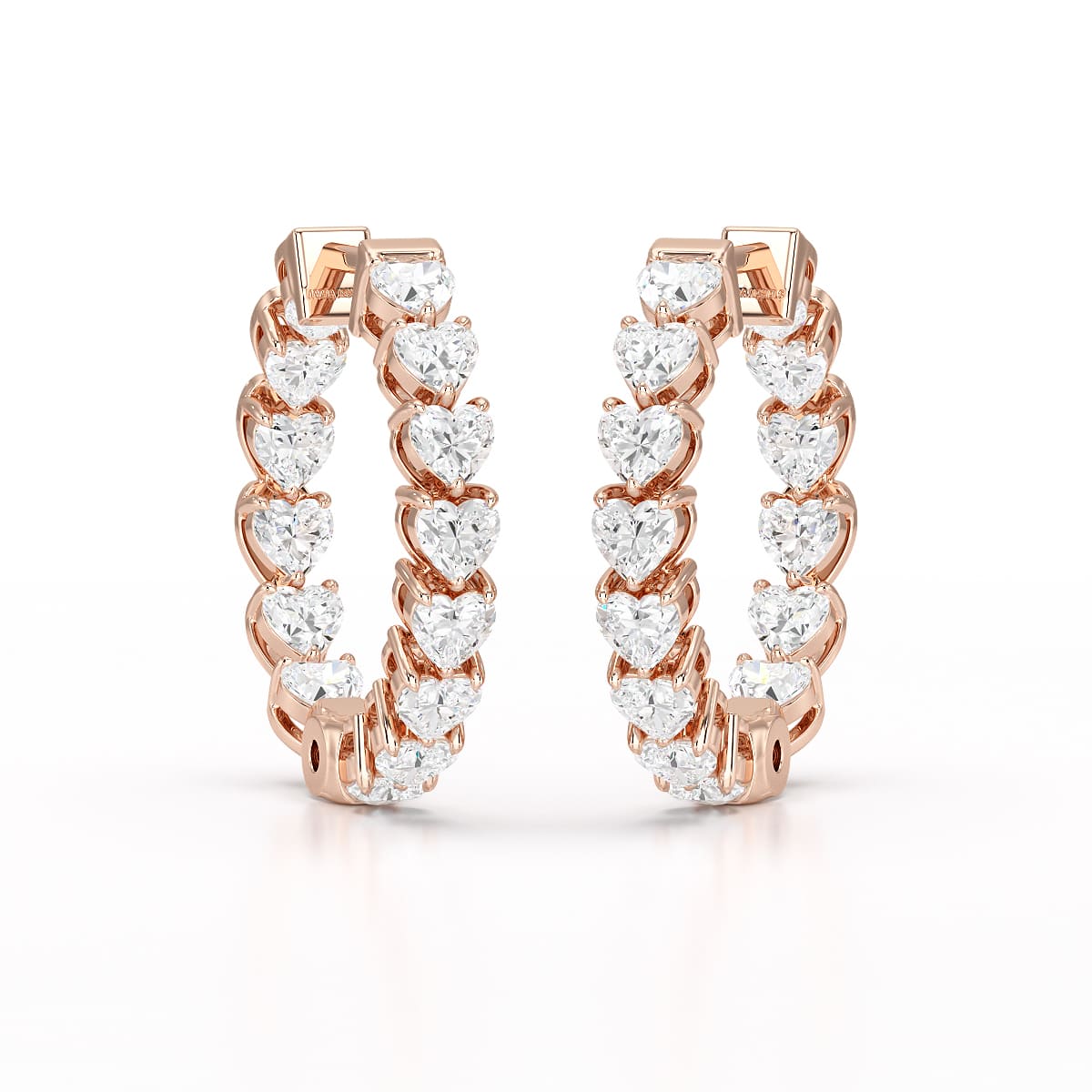 Heart Shaped Lab Grown Diamond Hoop Earrings