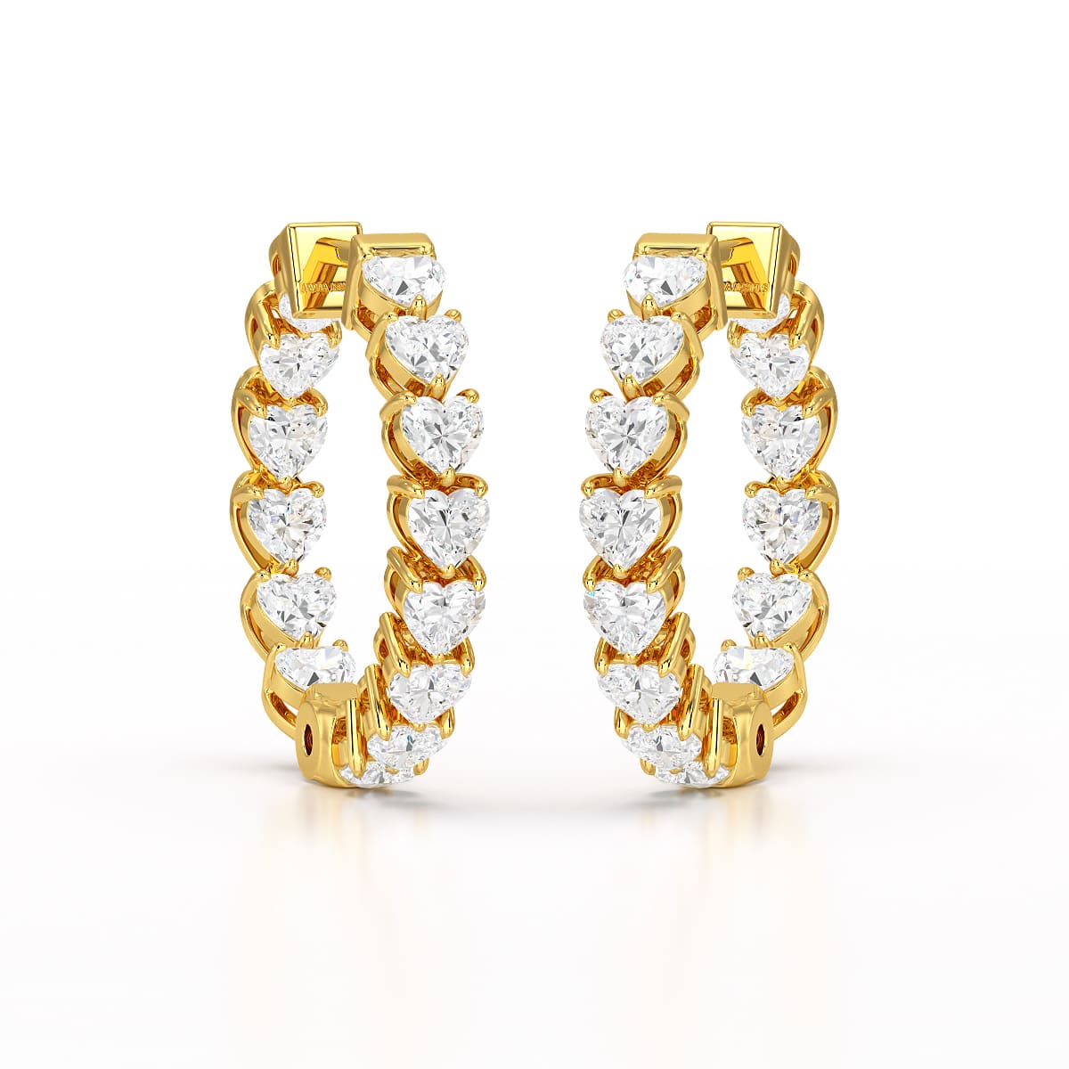 Heart Shaped Lab Grown Diamond Hoop Earrings