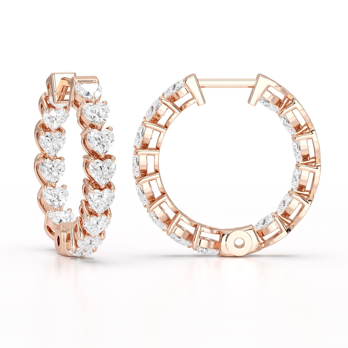 Heart Shaped Lab Grown Diamond Hoop Earrings