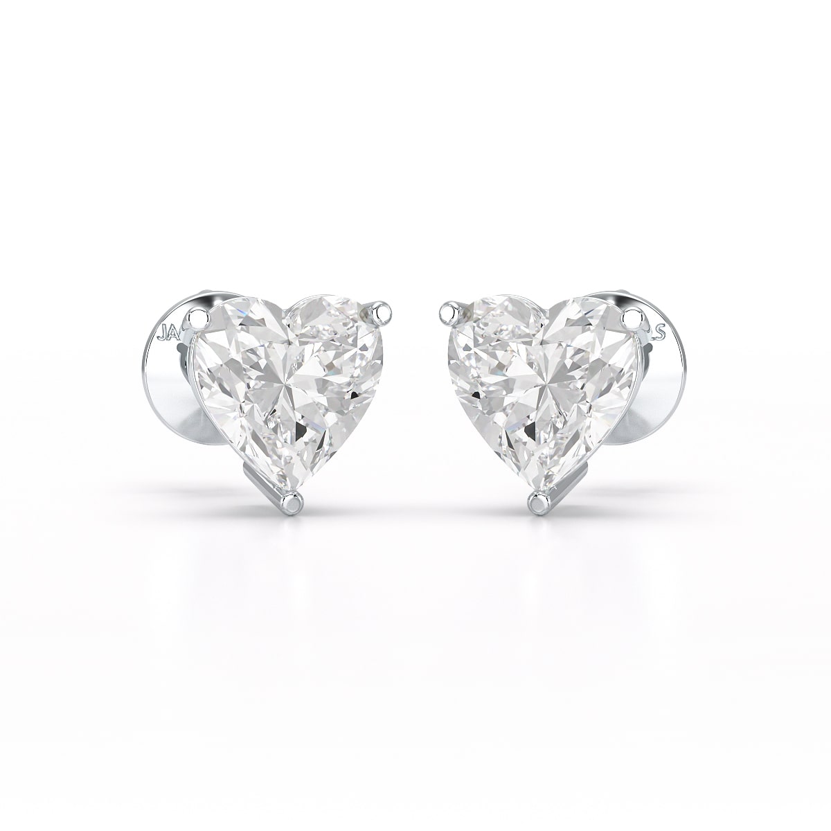 Heart Shape Solitaire Lab Diamond Stud Earrings