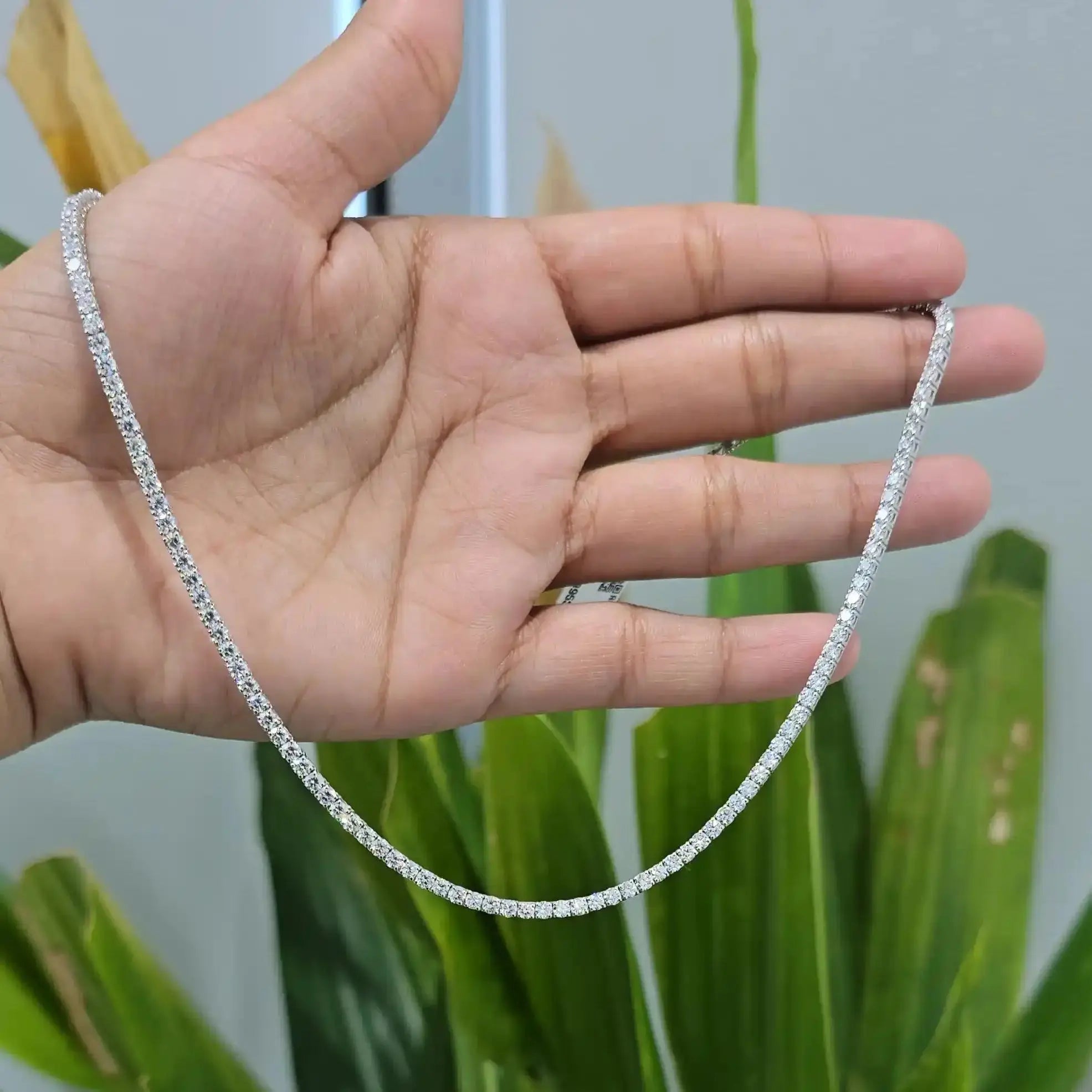 9.85 CT Round Cut Diamond Tennis Necklace (Ready for Delivery) Jama Jewels
