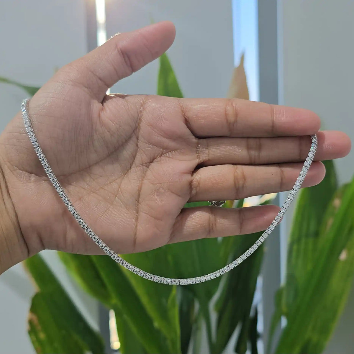 8 CT Round Cut Lab Diamond Tennis Necklace (Ready for Delivery)