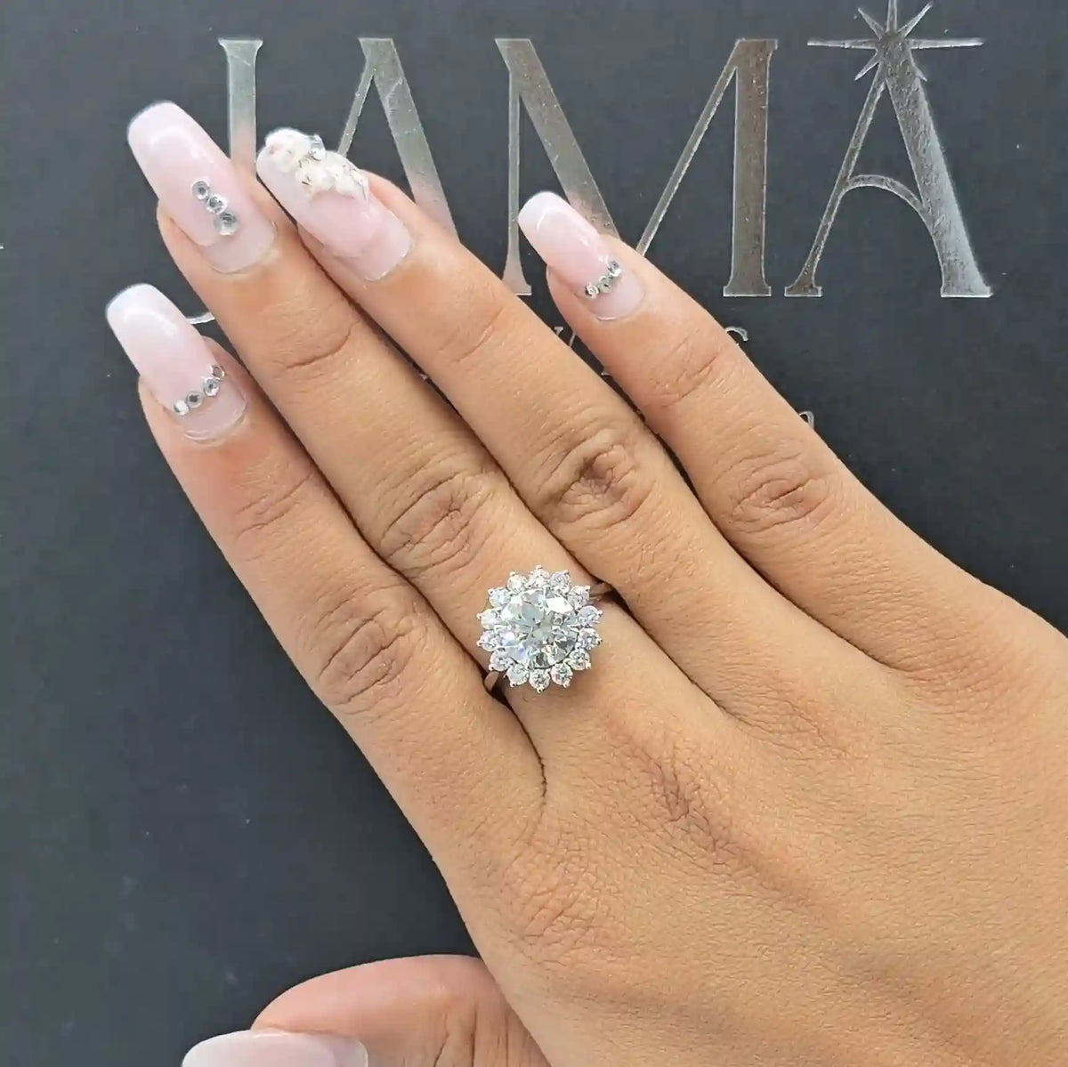 3.30 CT Round Cut Halo Lab Diamond Ring (Ready for Delivery)