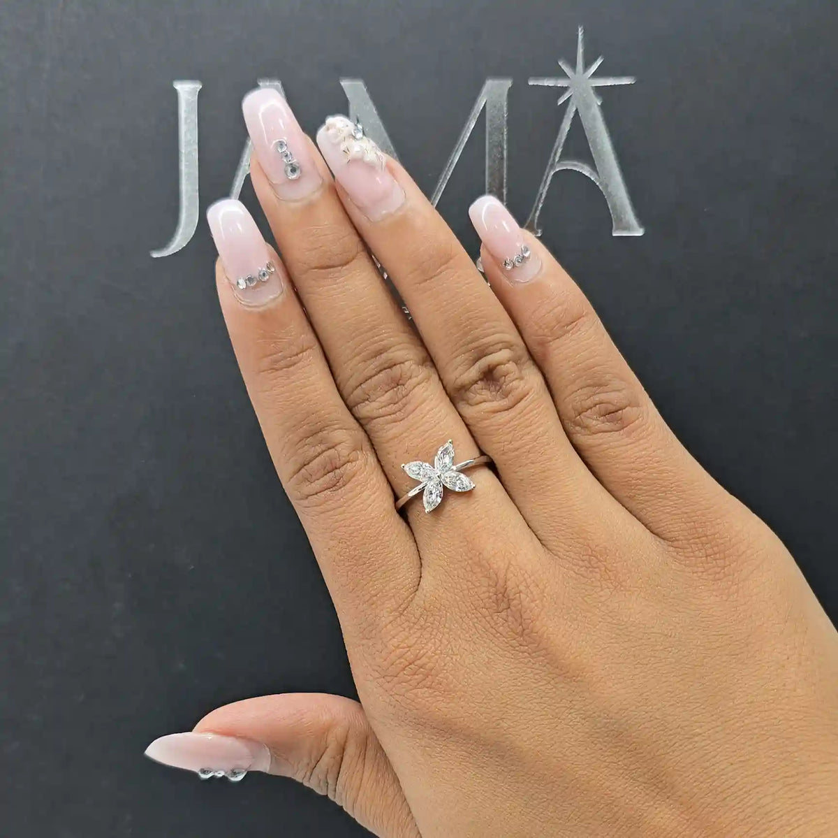 0.80 CT Four Marquise Cut Diamond Ring (Ready for Delivery)