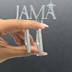 أقراط حلقية مثلثة الشكل بوزن 10.70 قيراط (جاهزة للتسليم)