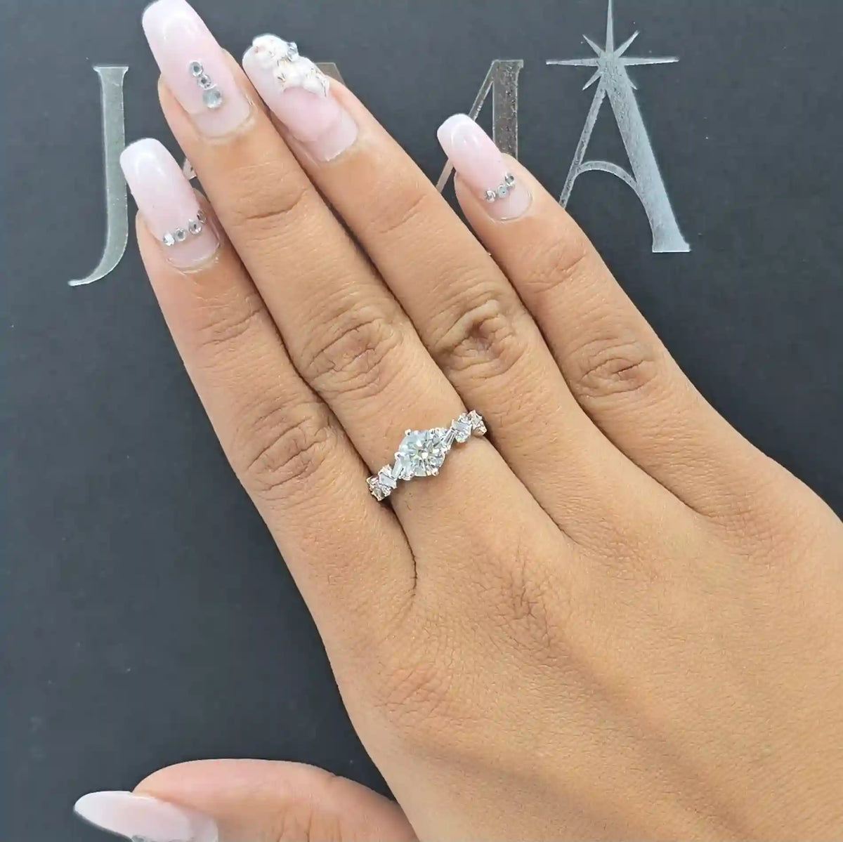 1.35 CT Bugget & Round Cut Lab Diamond Ring (Ready for Delivery)