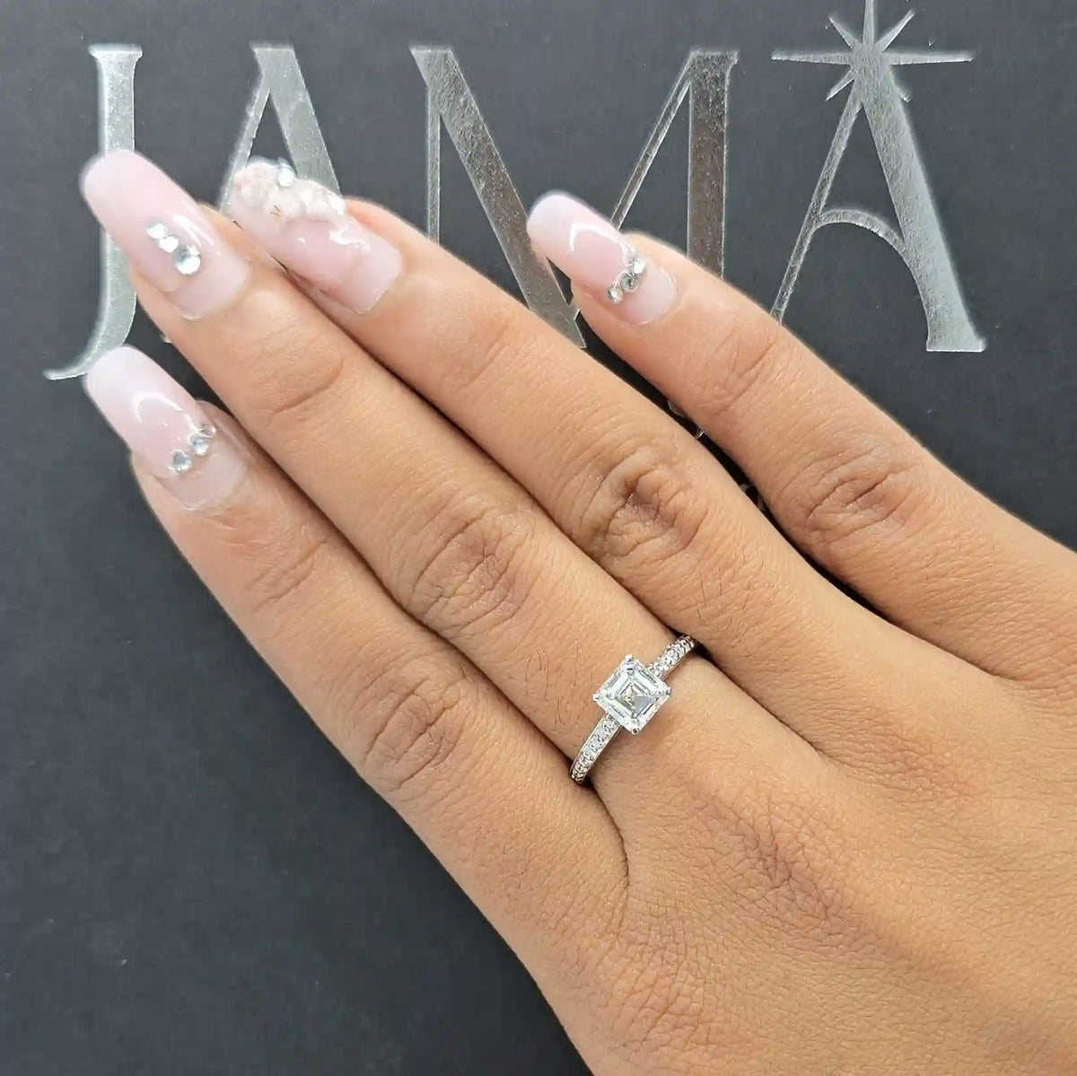 1.40 CT Square Emerald Cut Lab Diamond Ring (Ready for Delivery)