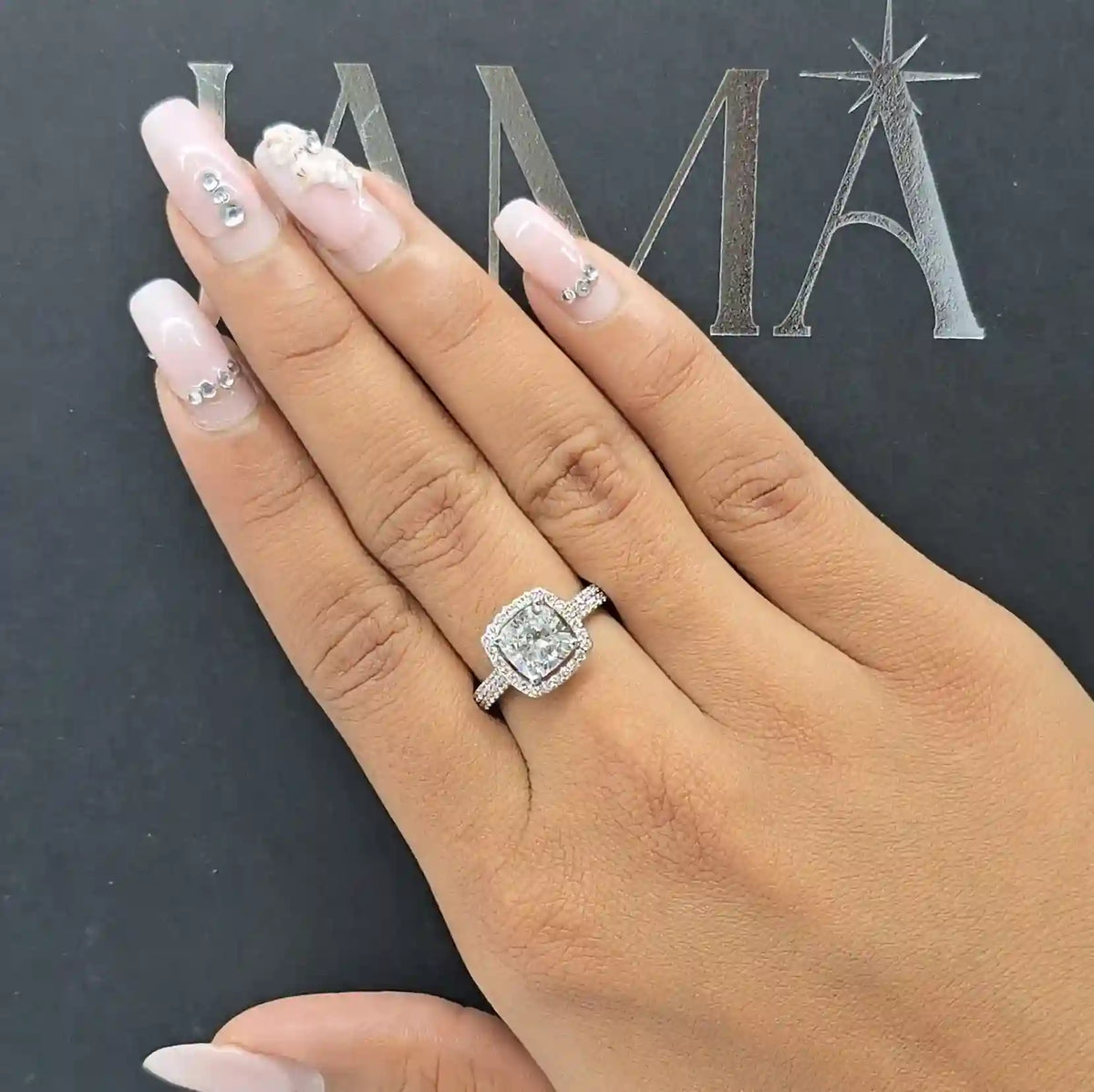 2.50 CT Cushion Cut Lab Diamond Halo Ring (Ready for Delivery)