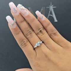 1.35 CT Lab Diamond Heart & Pear Cut Three Stone Ring (Ready for Delivery)